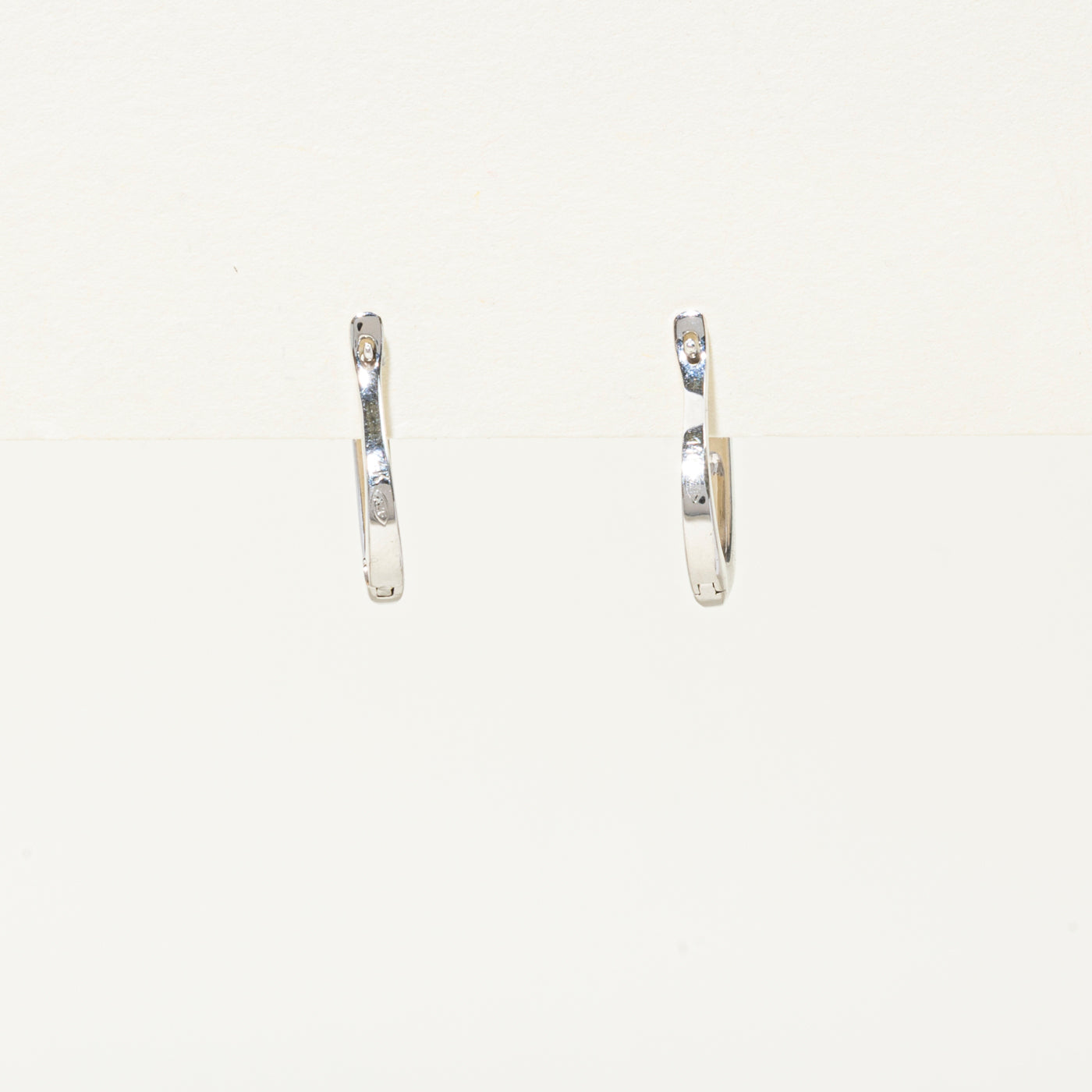 14k White Gold Channel Set Hoop Earrings | 0.2ctw