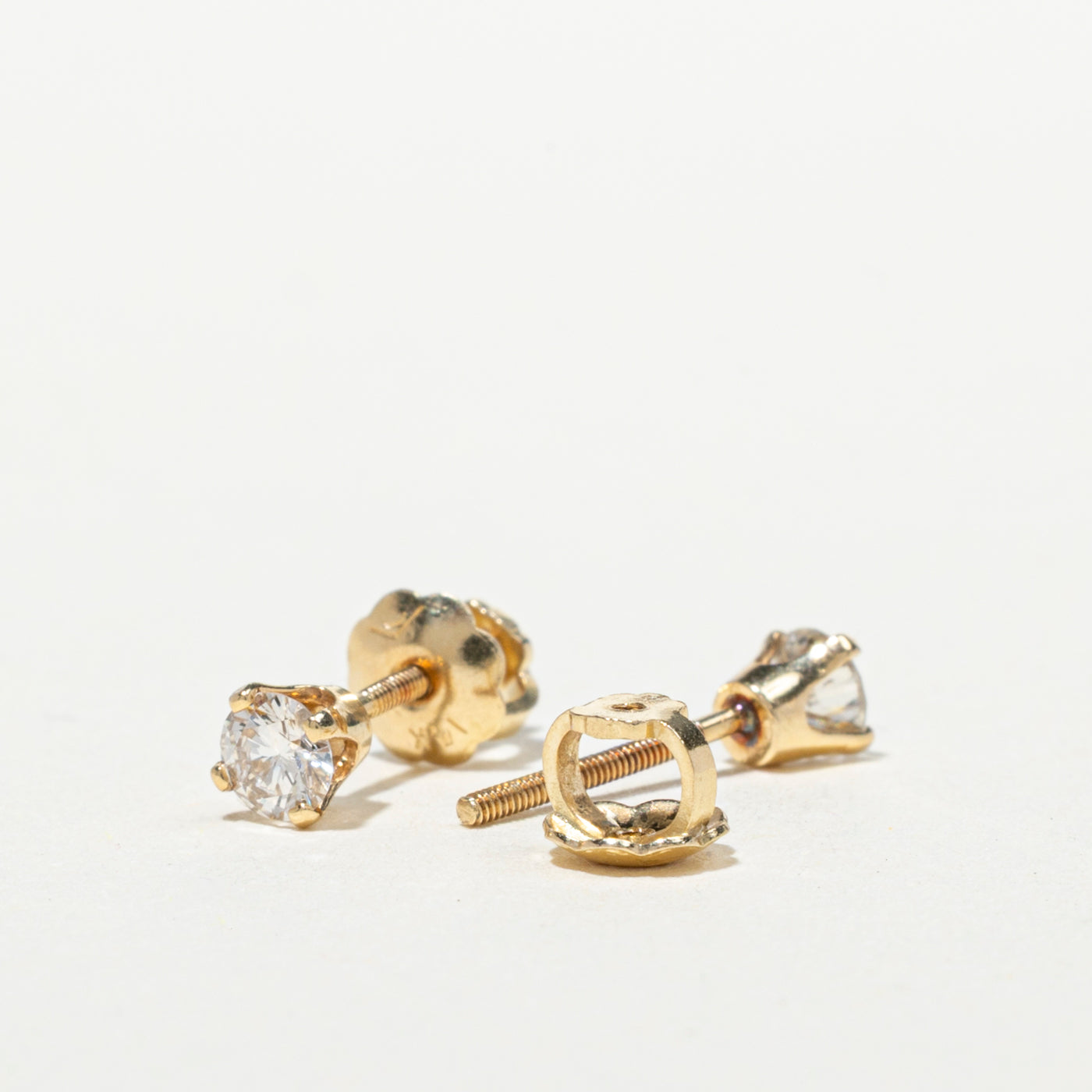 Solitaire Diamond Stud Earrings | 0.25ctw