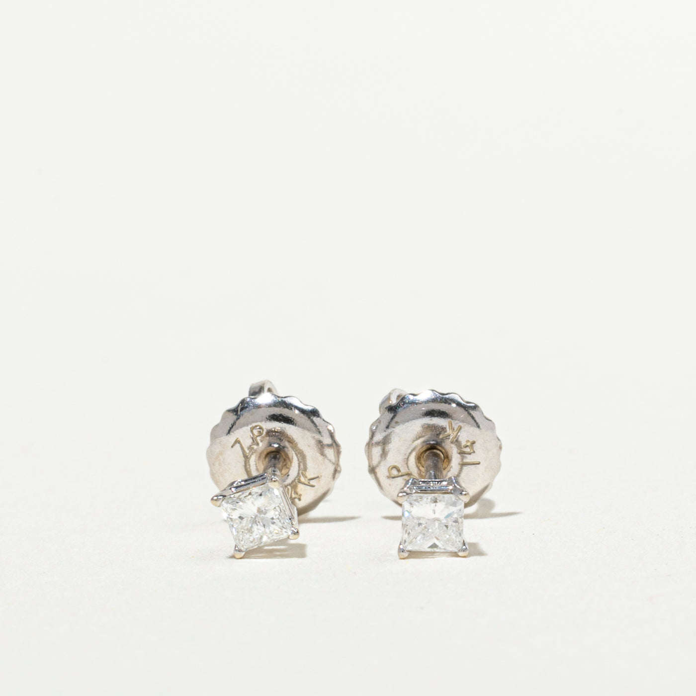 Princess Cut Diamond Solitaire Stud Earrings | 0.15ctw