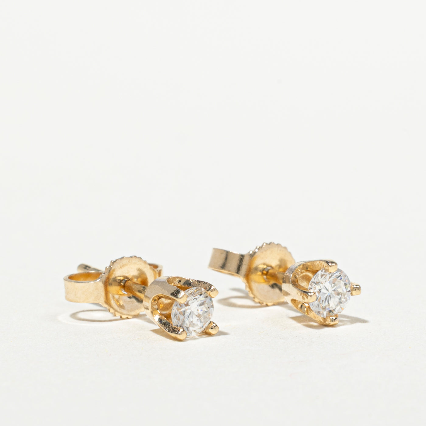 Diamond Solitaire Stud Earrings | 0.25ctw