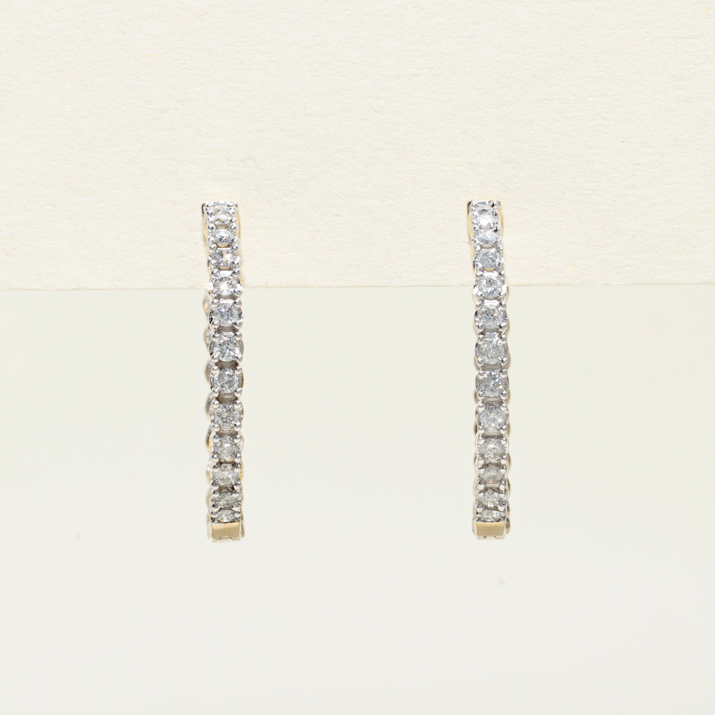 Eternity Diamond Hoop Earrings | 0.96ctw | 22mm