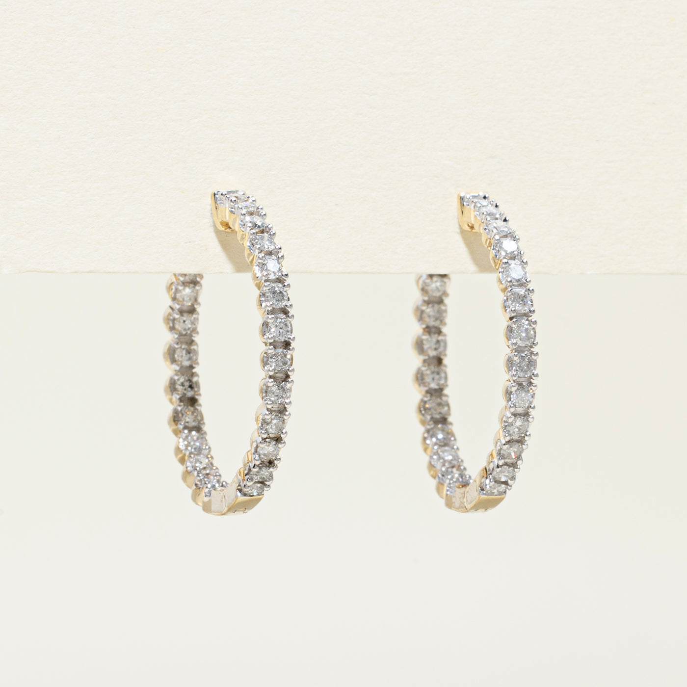 Eternity Diamond Hoop Earrings | 0.96ctw | 22mm