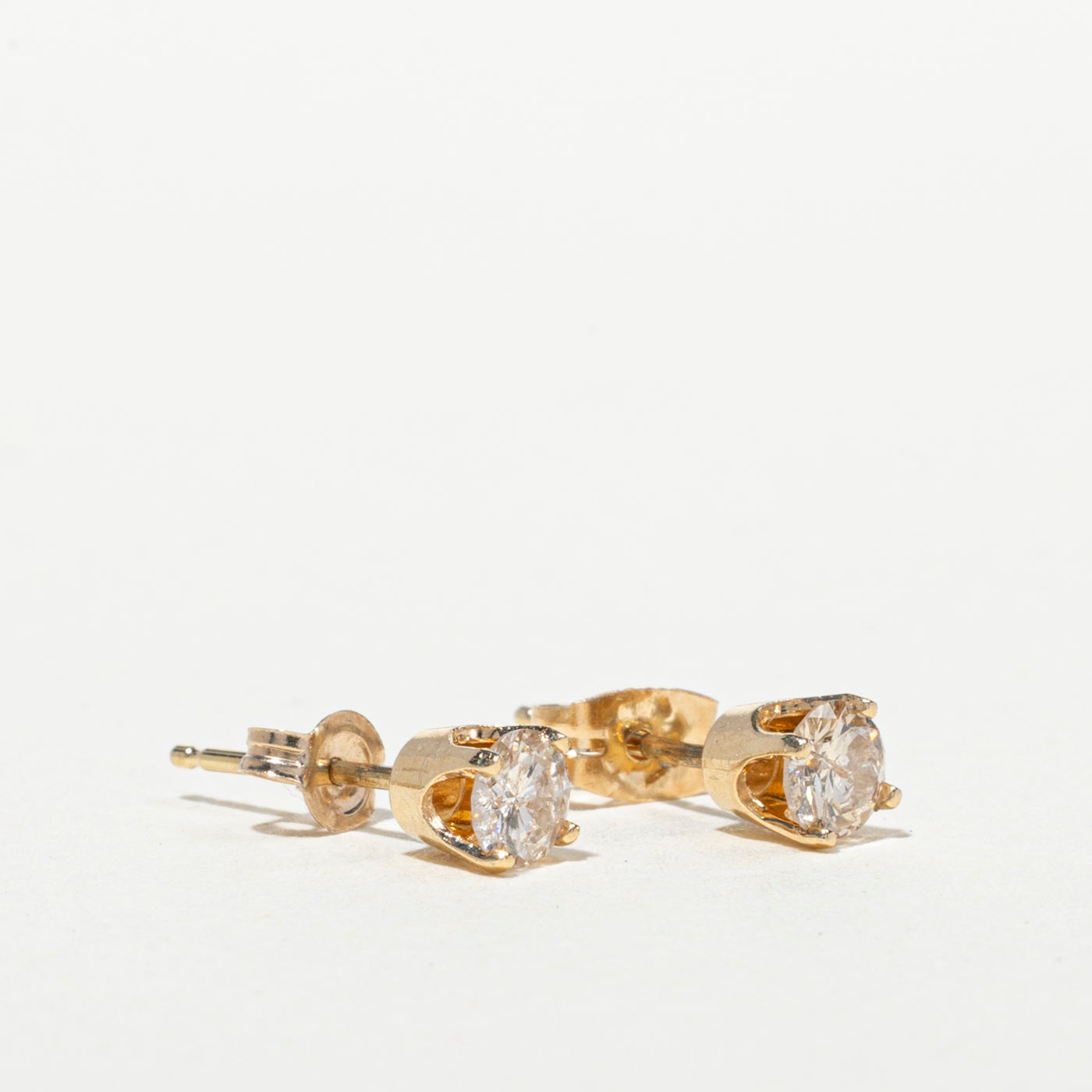 14k Diamond Swirl Convertible Jacket Stud Earrings | 0.55ctw