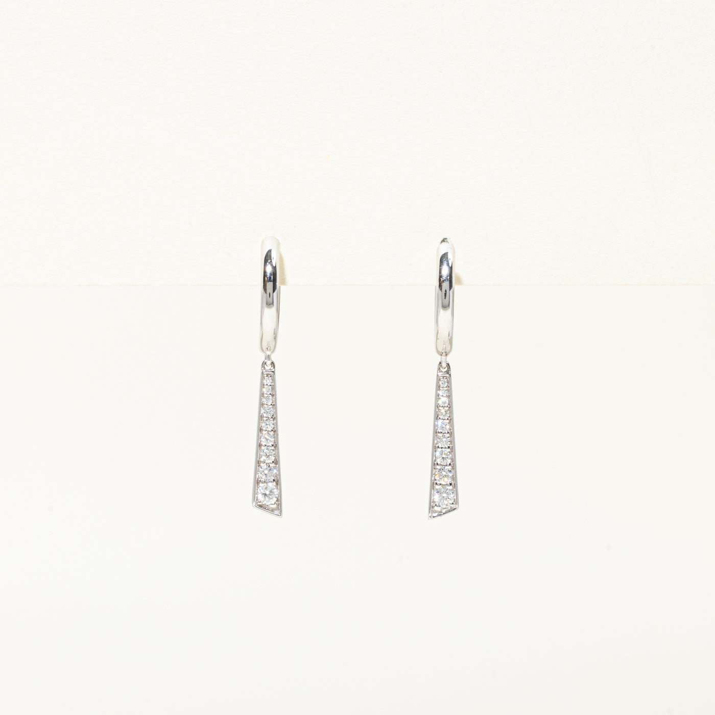 White Gold Diamond Geometric Drop Earrings | 0.16ctw