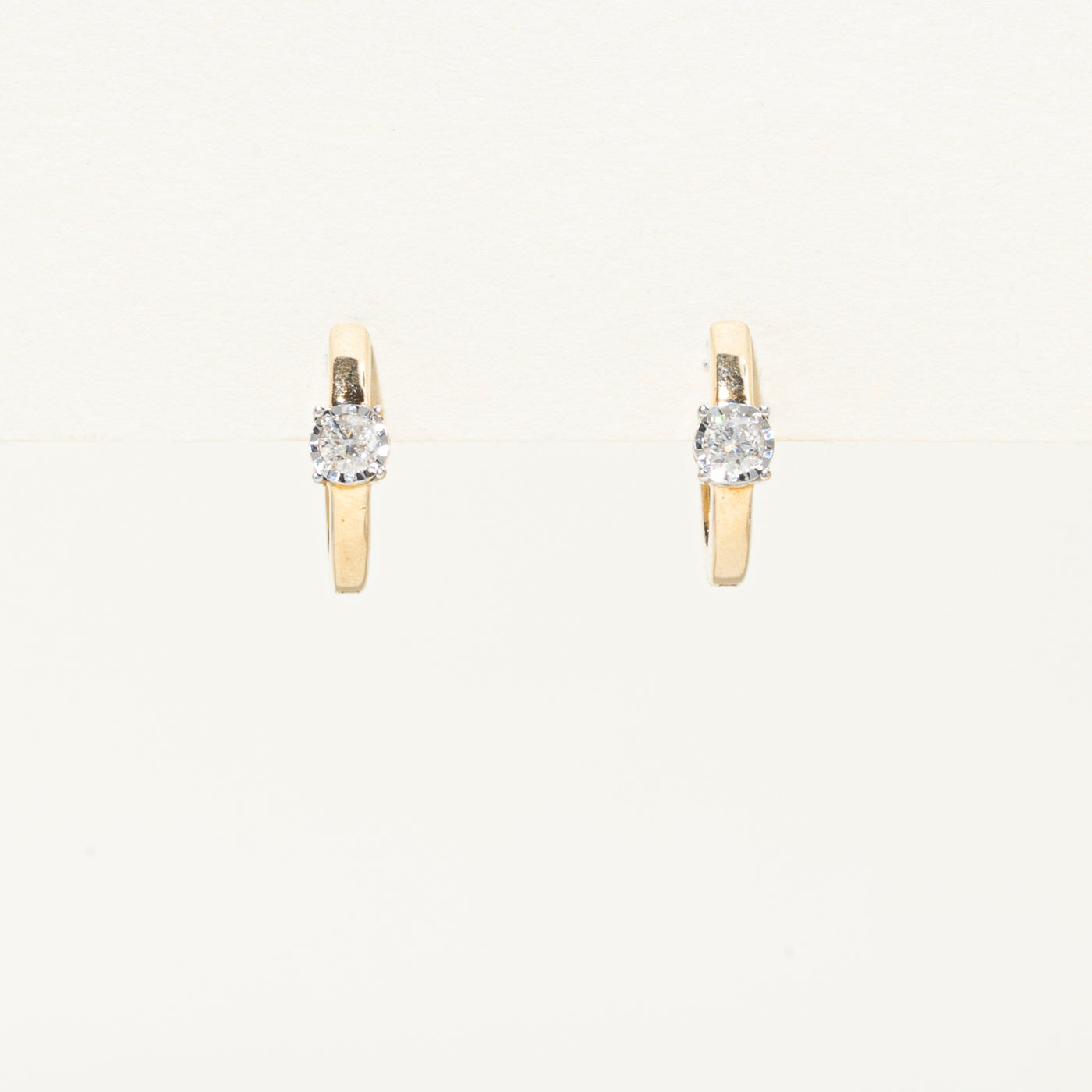 Solitaire Diamond Huggie Earrings | 0.2ctw