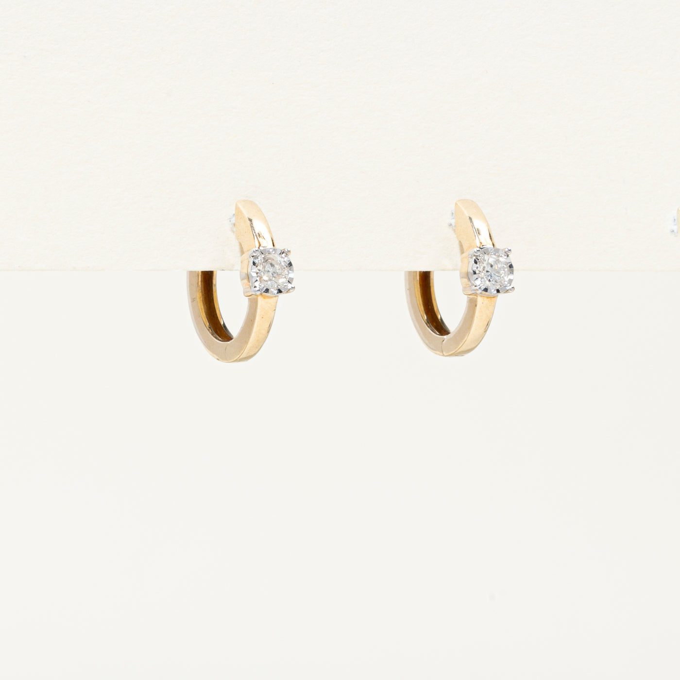 Solitaire Diamond Huggie Earrings | 0.2ctw