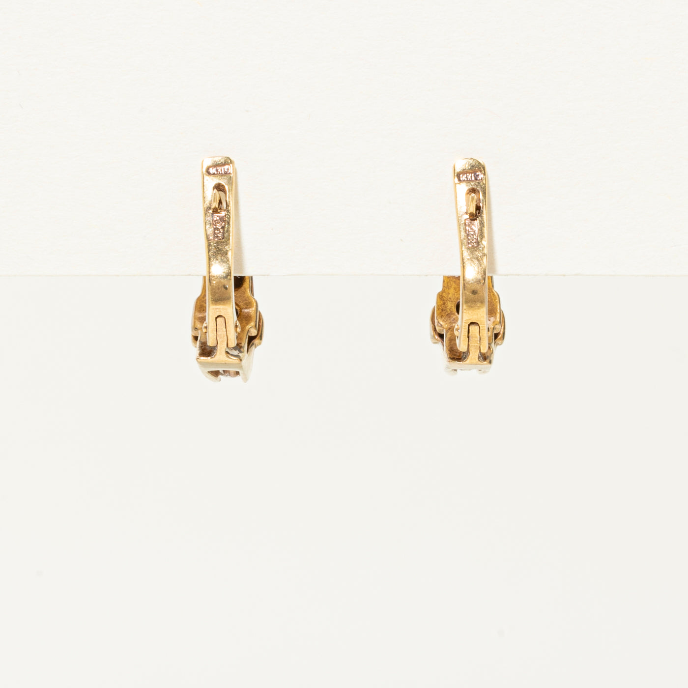 Belcher Set Diamond Earrings | 0.2ctw