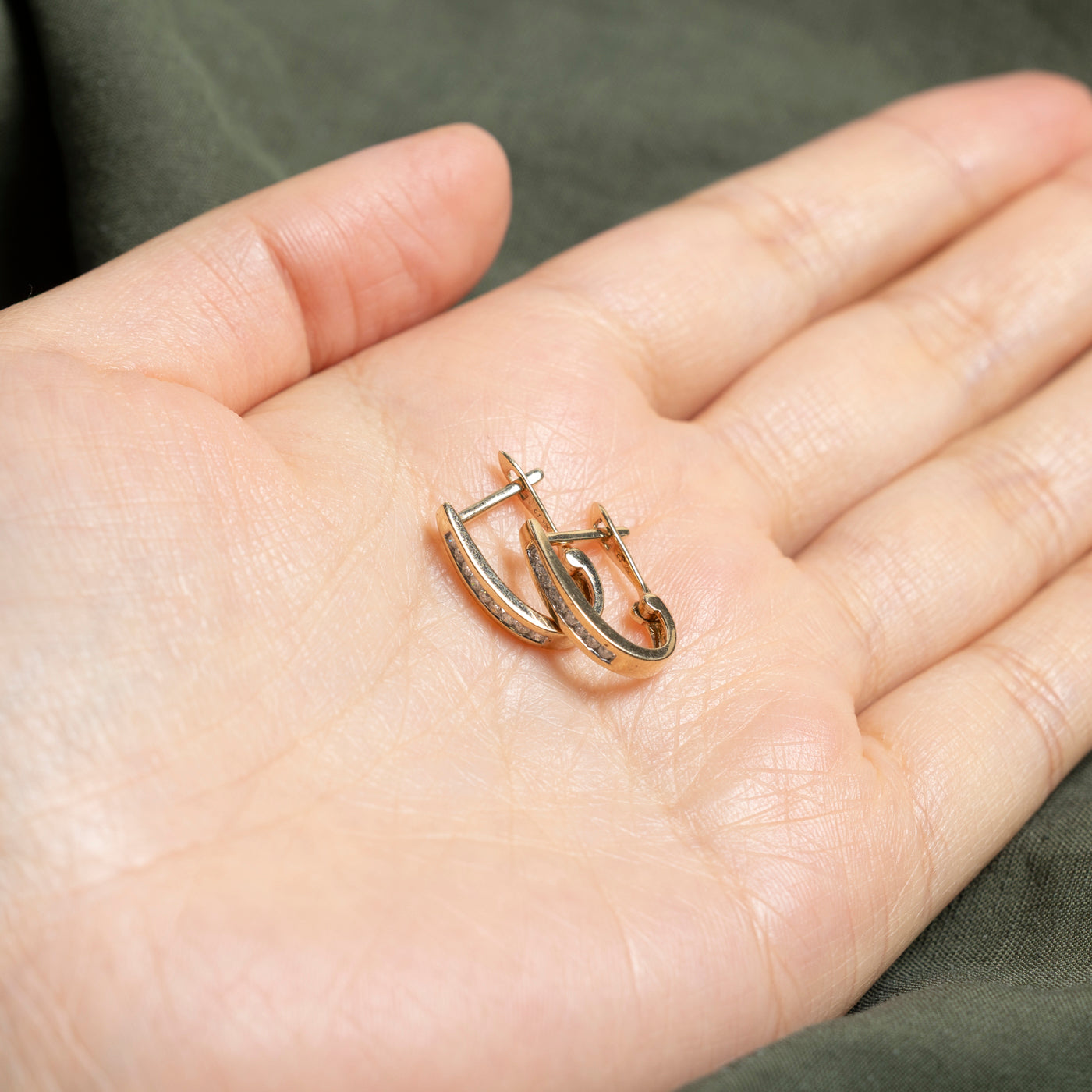 Channel Set Diamond Lachback Earrings | 0.2ctw