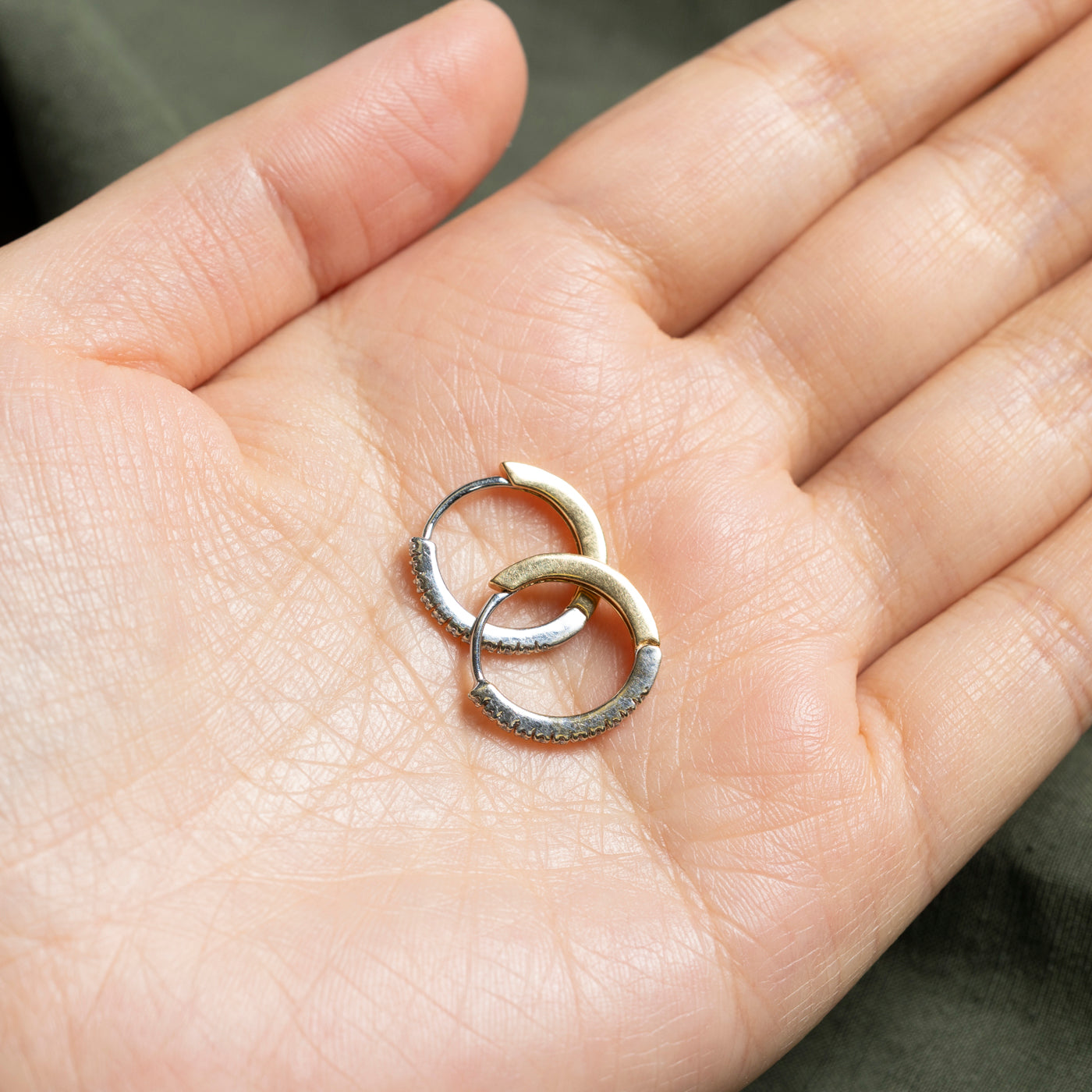 Pave Set Diamond Hoop Earrings | 0.09ctw