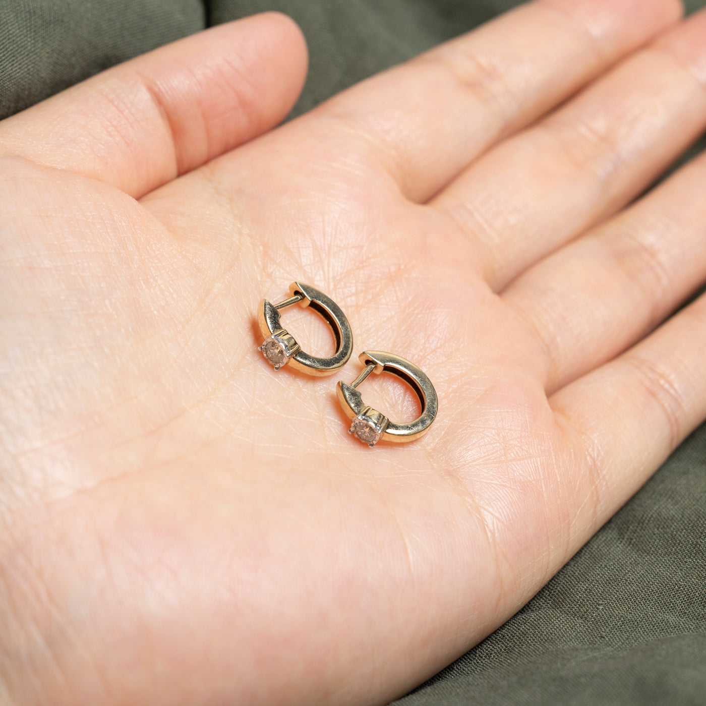 Solitaire Diamond Huggie Earrings | 0.2ctw