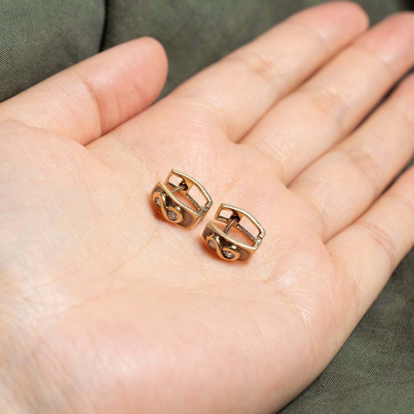 Two Stone Diamond Infinity Huggie Earrings | 0.2ctw