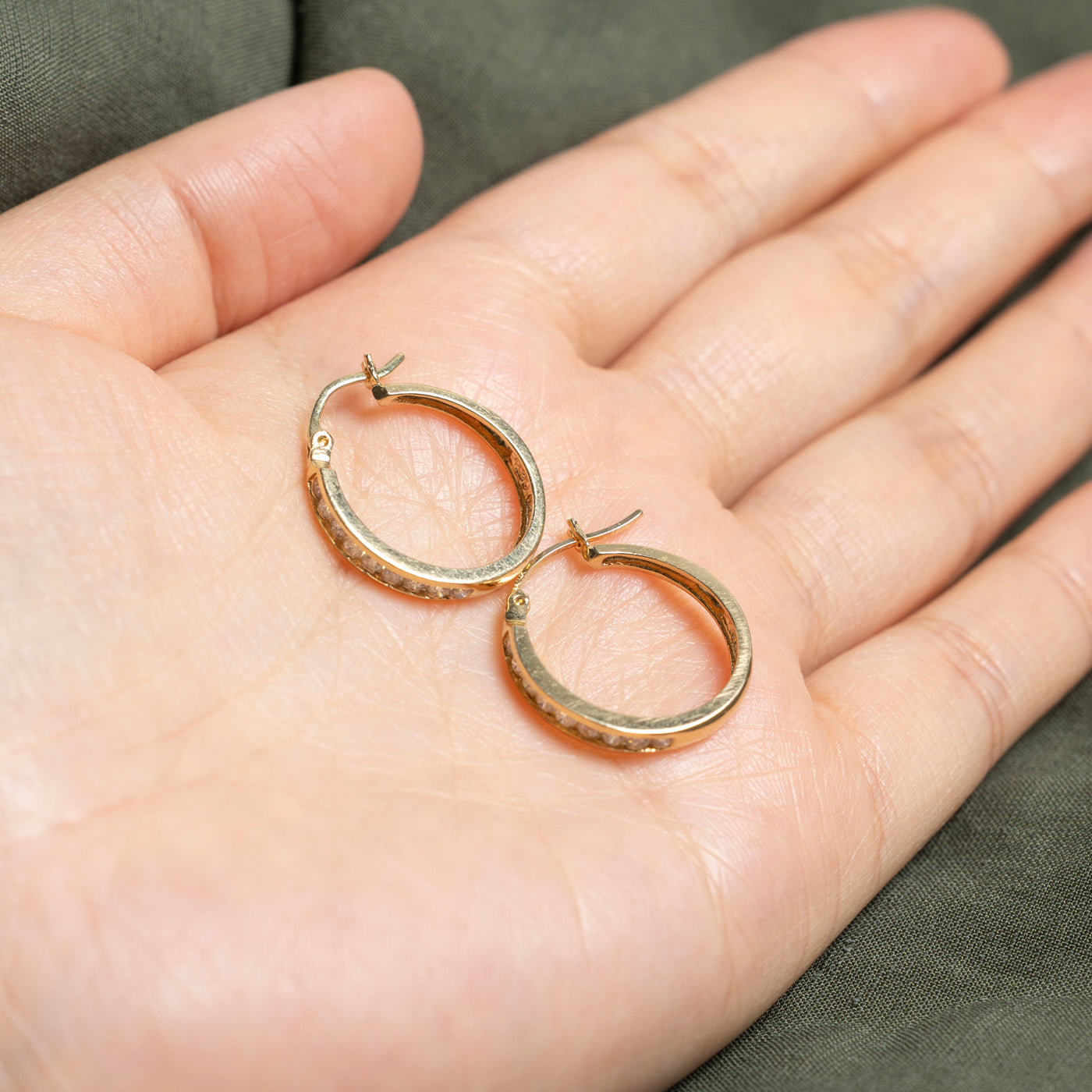 Channel Set Diamond Hoop Earrings | 0.5ctw