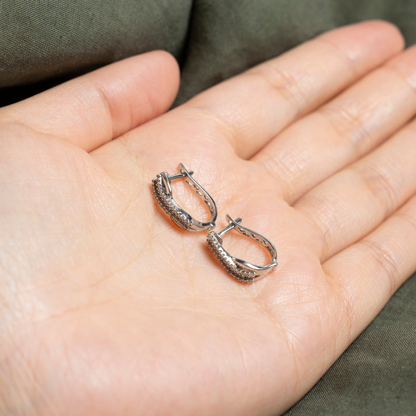 Diamond Infinity Hoop Earrings | 0.2ctw | 15mm