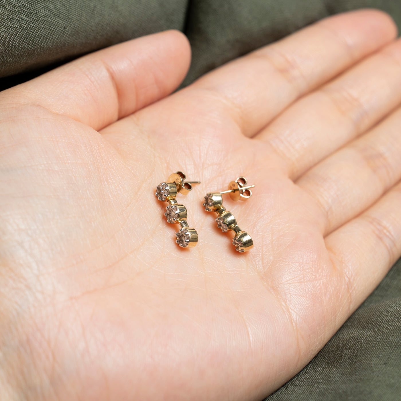 Diamond Cluster Drop Earrings | 0.5ctw