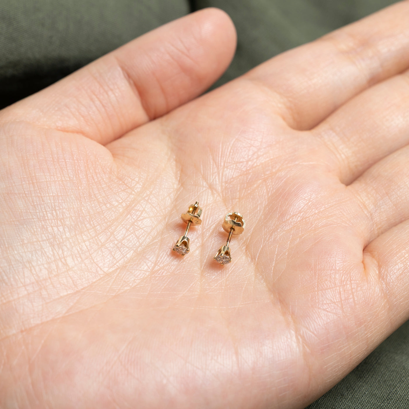 Solitaire Diamond Stud Earrings | 0.25ctw
