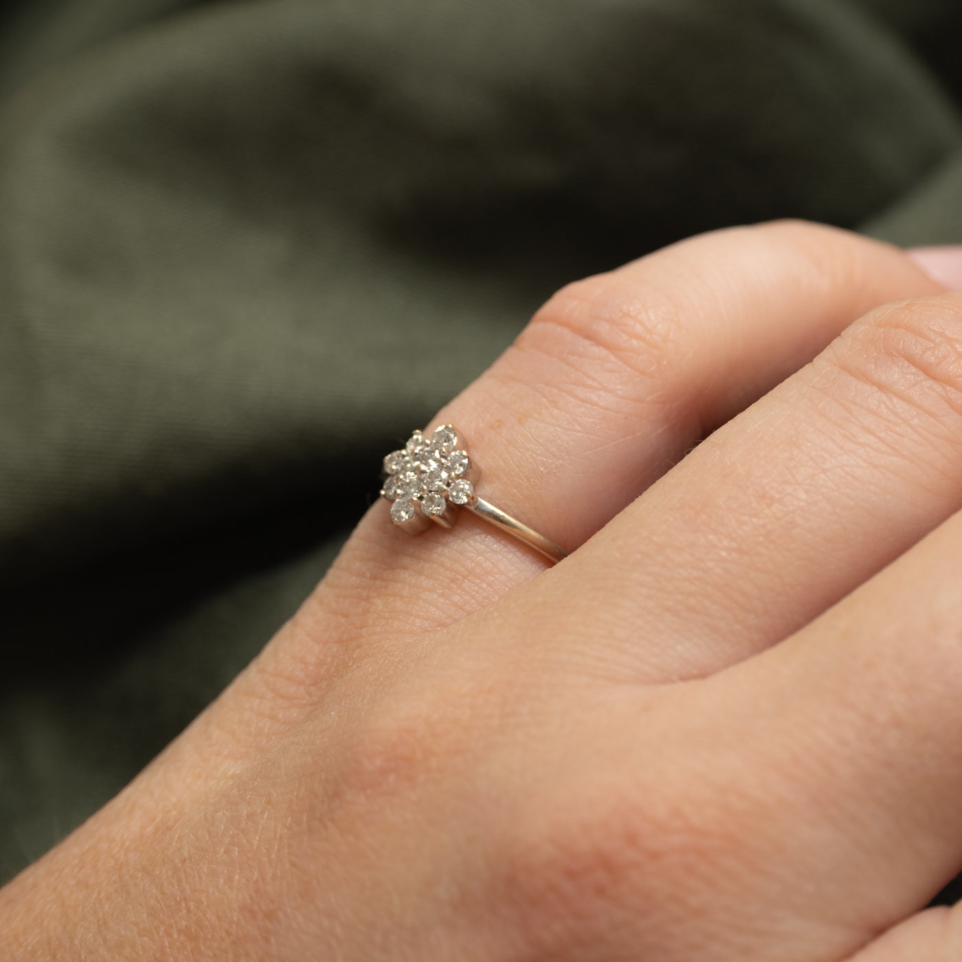 18k White Gold Diamond Cluster Ring | 0.24ctw | SZ 3.25