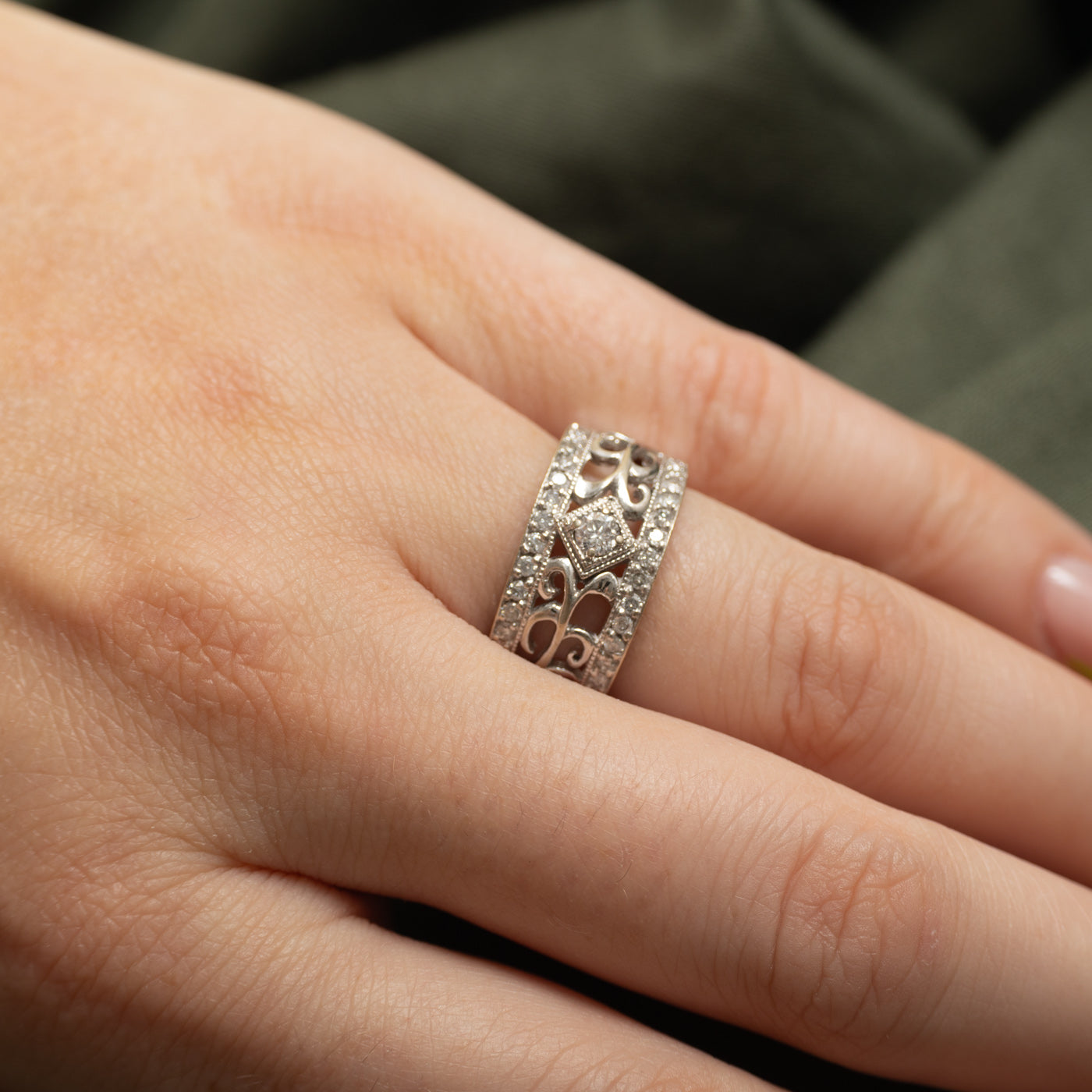 Diamond Open Scrollwork Band | 0.45ctw | SZ 6