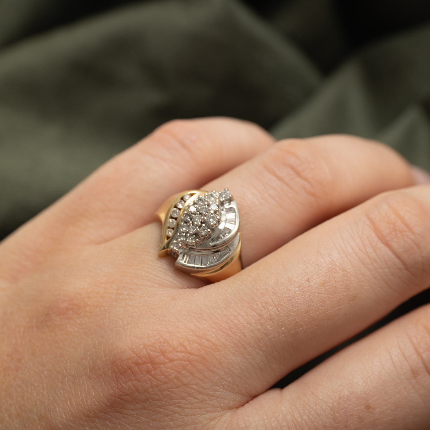 Multi Cut Diamond Marquise Cluster Ring | 0.42ctw | SZ 6.5