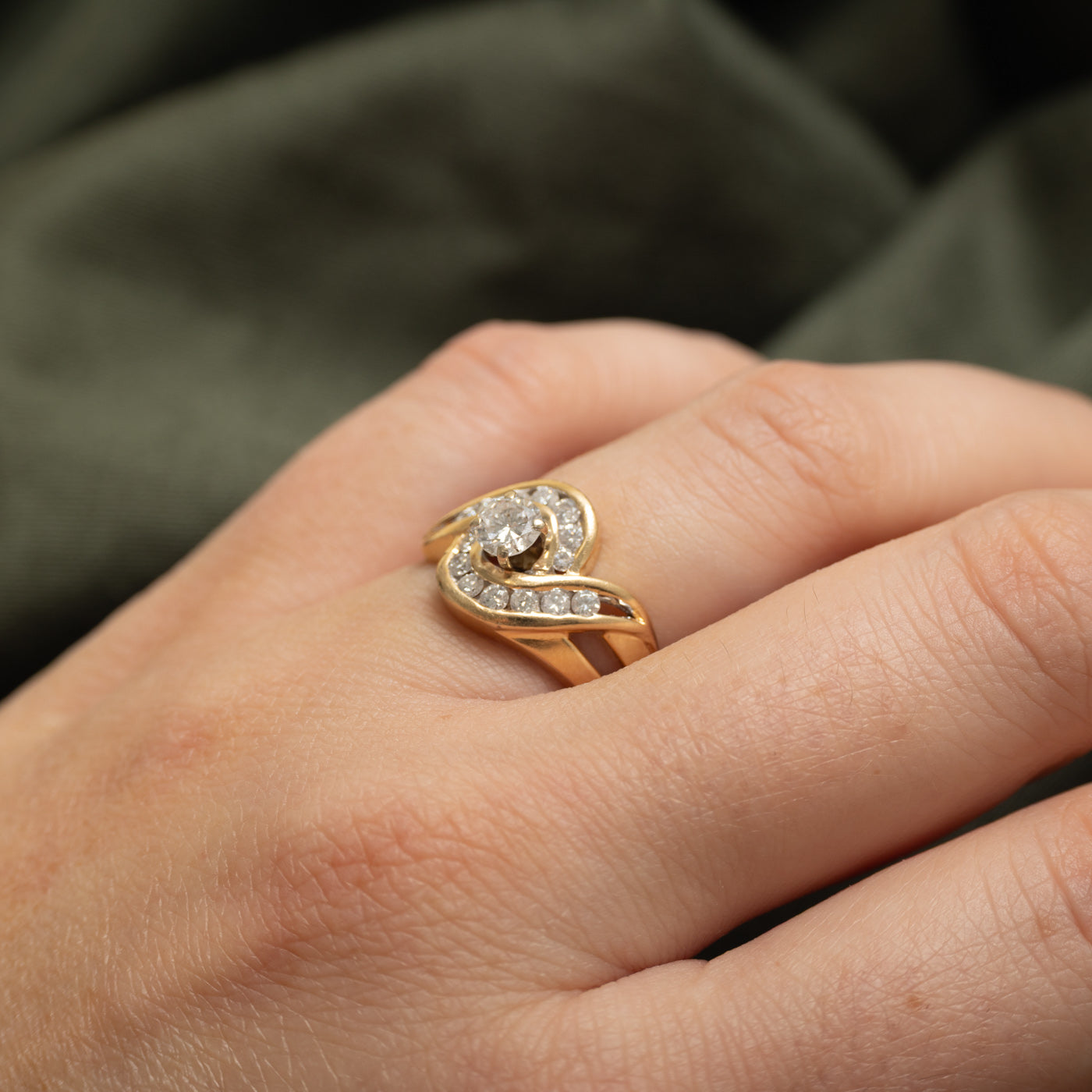 Diamond Semi Halo Chunky Bypass Ring | 0.68ctw | SZ 6