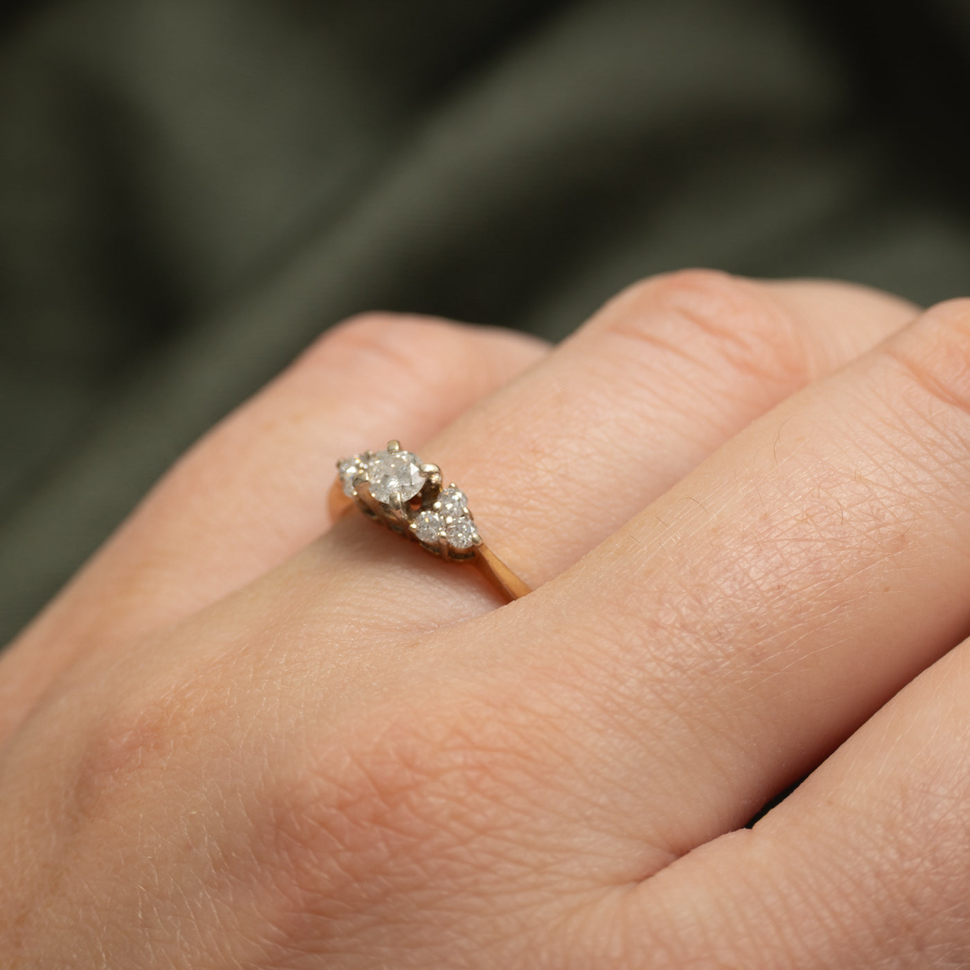 Diamond Cluster Reverse Tapered Ring | 0.35ctw | SZ 6.75