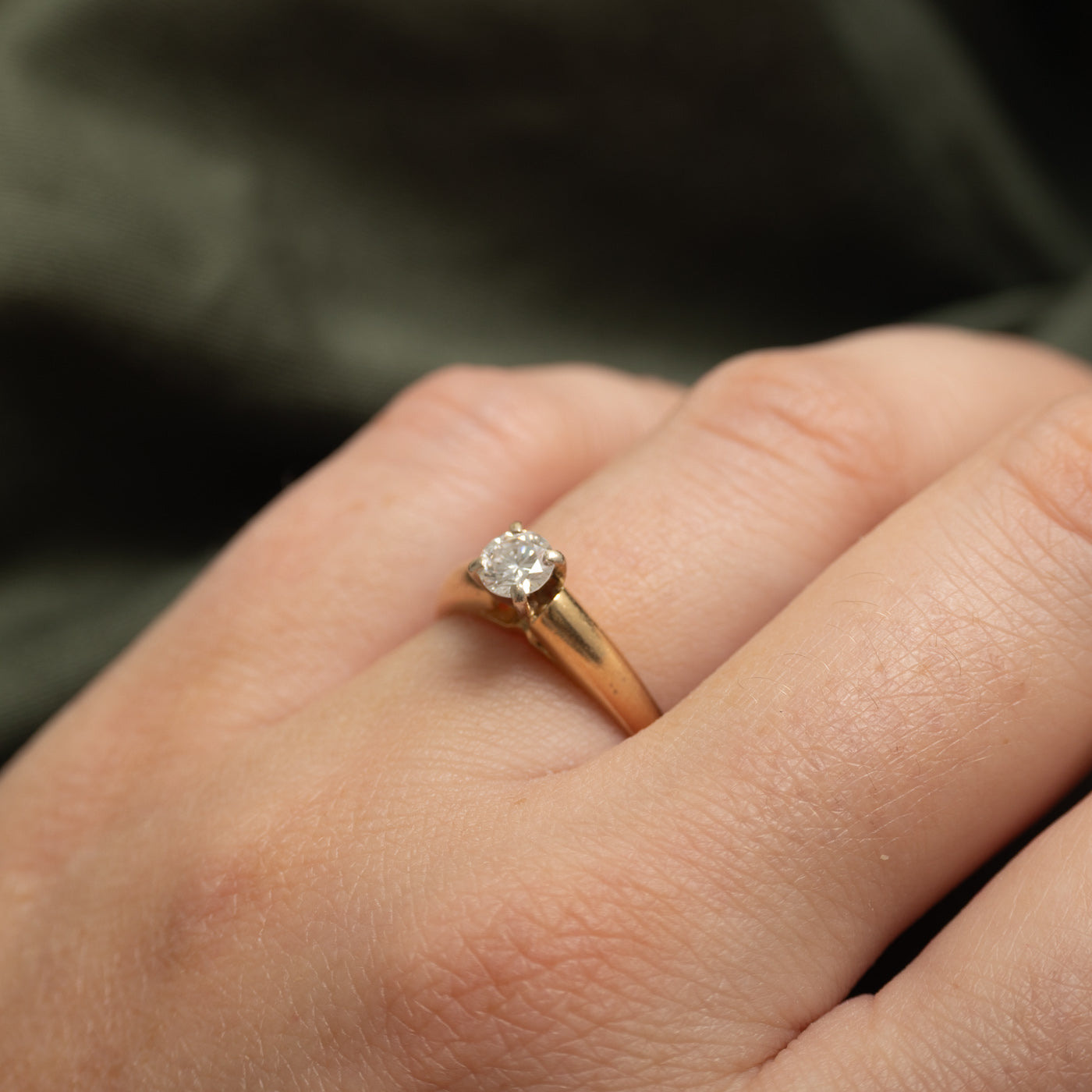 Solitaire Diamond Tapered Ring | 0.36ct | SZ 6