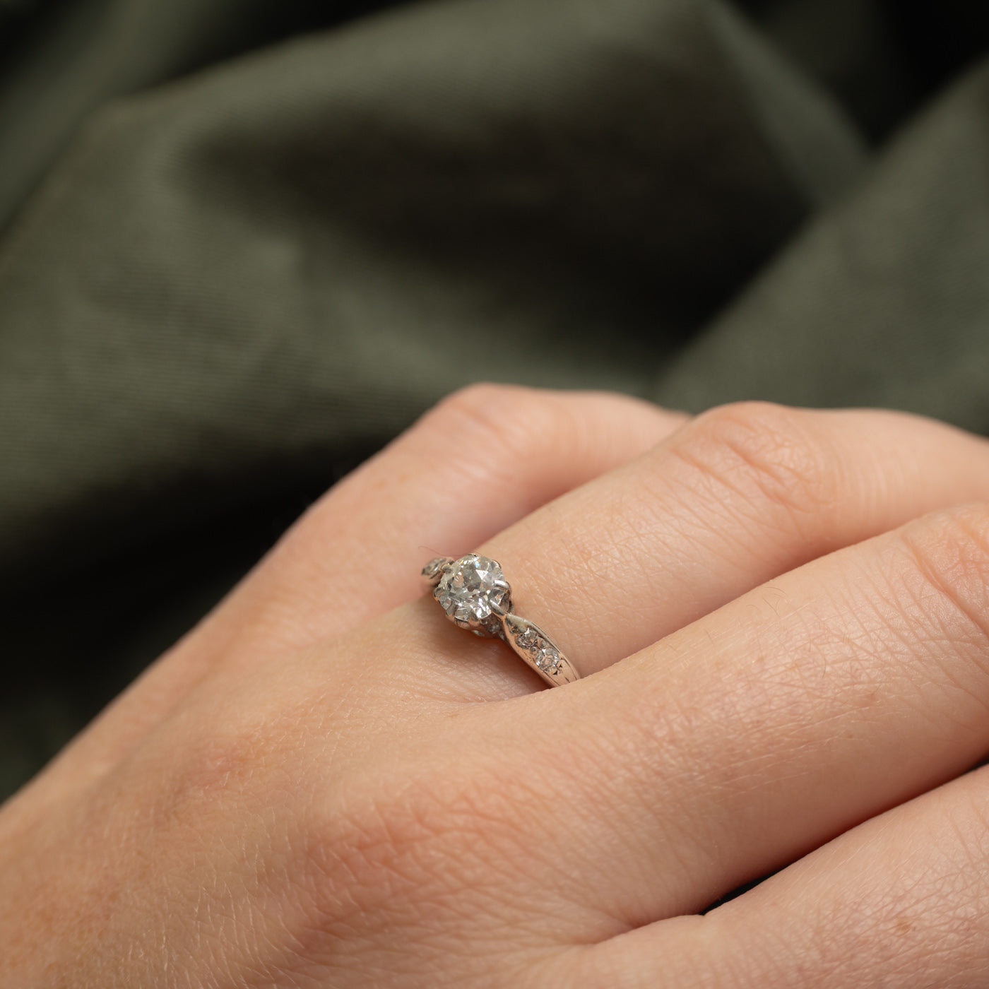 Old European Cut Diamond Engagement Ring | 0.55ctw | SZ 5.25
