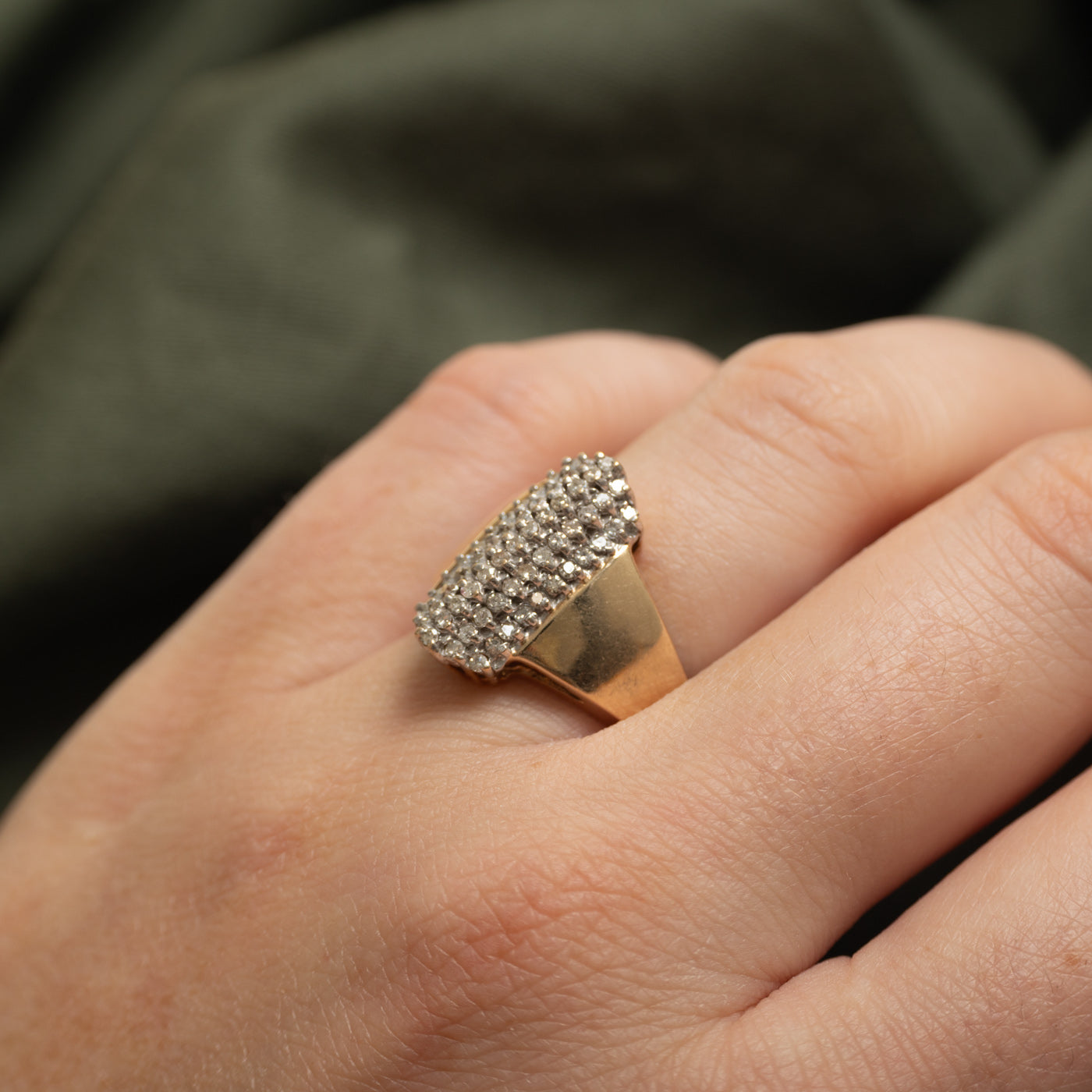 Diamond Elongated Cluster Chunky Ring | 0.53ctw | SZ 6.5