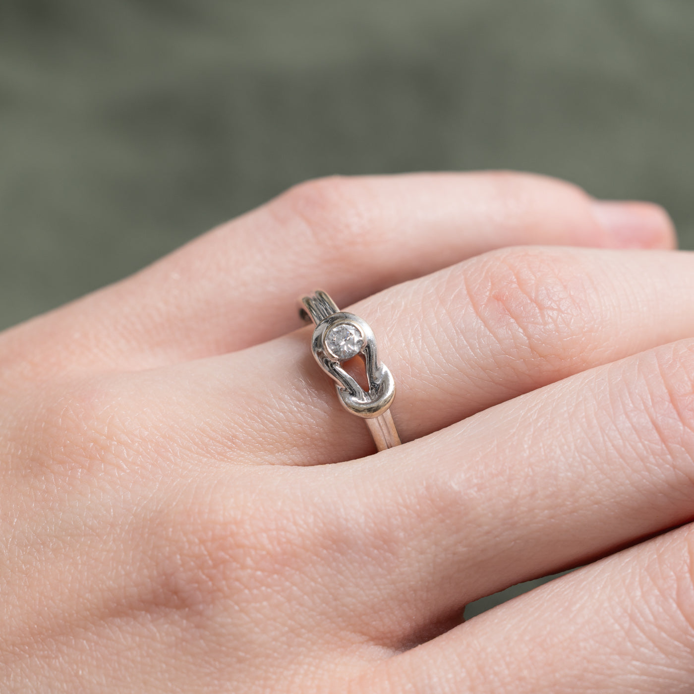 Bezel Set Diamond Buckle Ring | 0.15ct | SZ 5.75