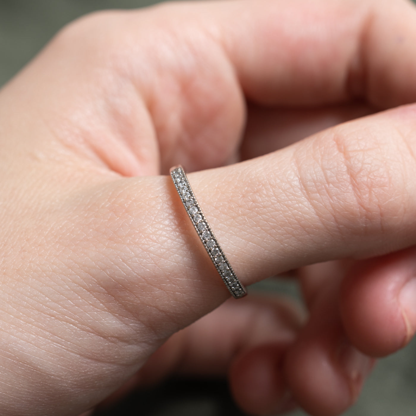 Semi Eternity Diamond Milgrain Band | 0.19ctw | SZ 9