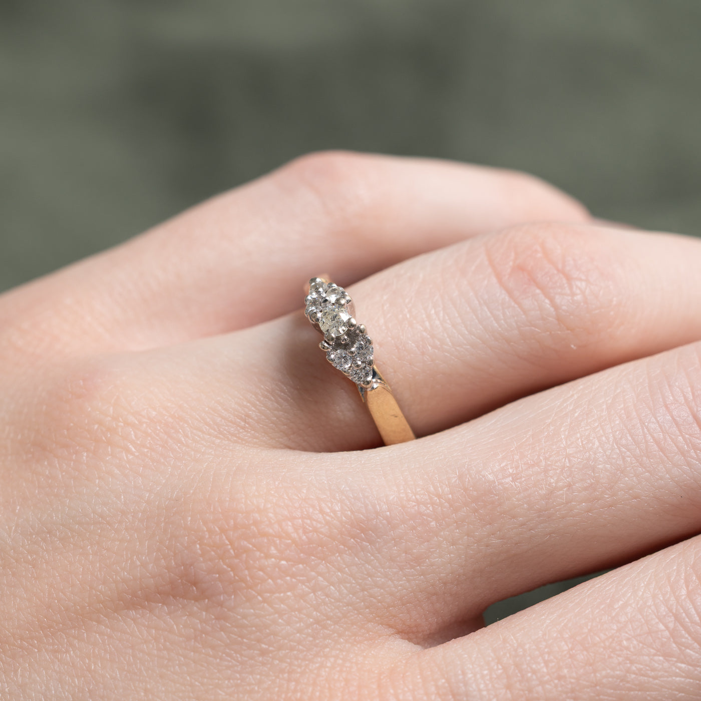 Yellow Gold Diamond Cluster Ring | 0.23ctw | SZ 5.25