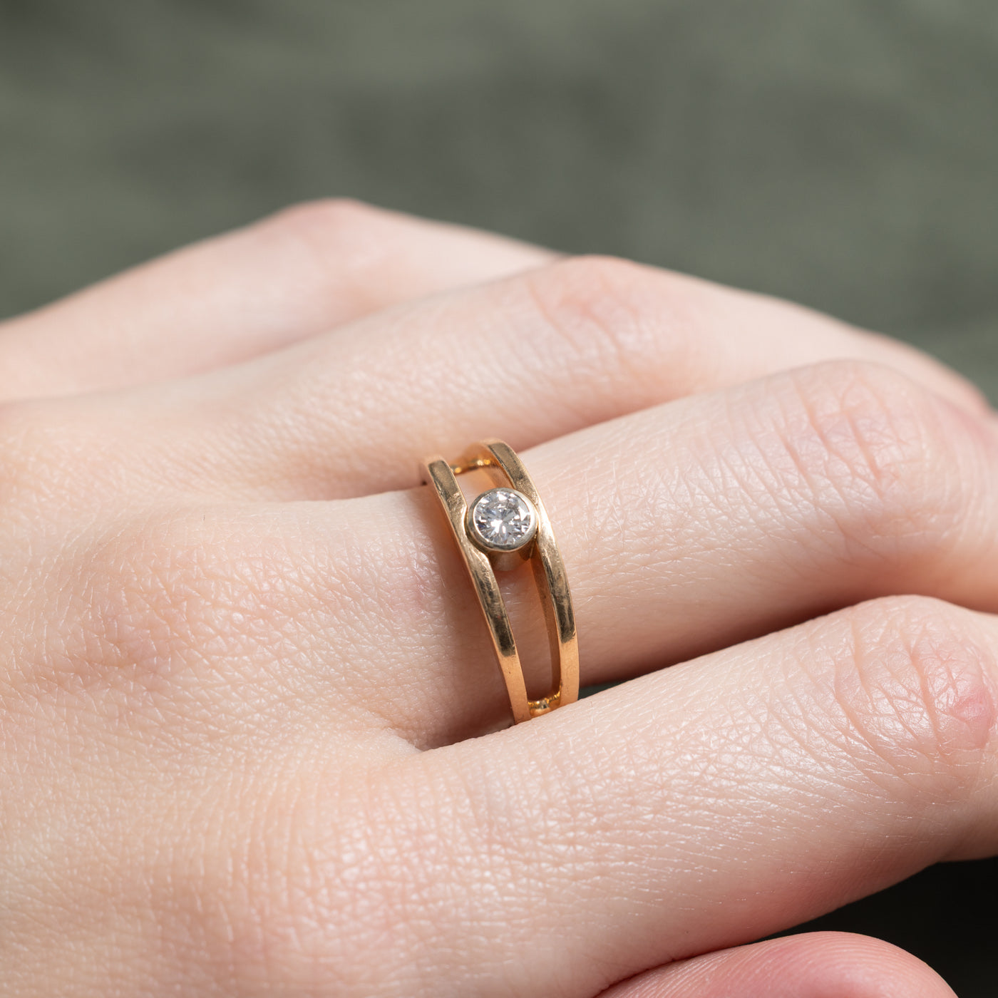 Bezel Set Diamond Open Band | 0.25ct | SZ 7.5