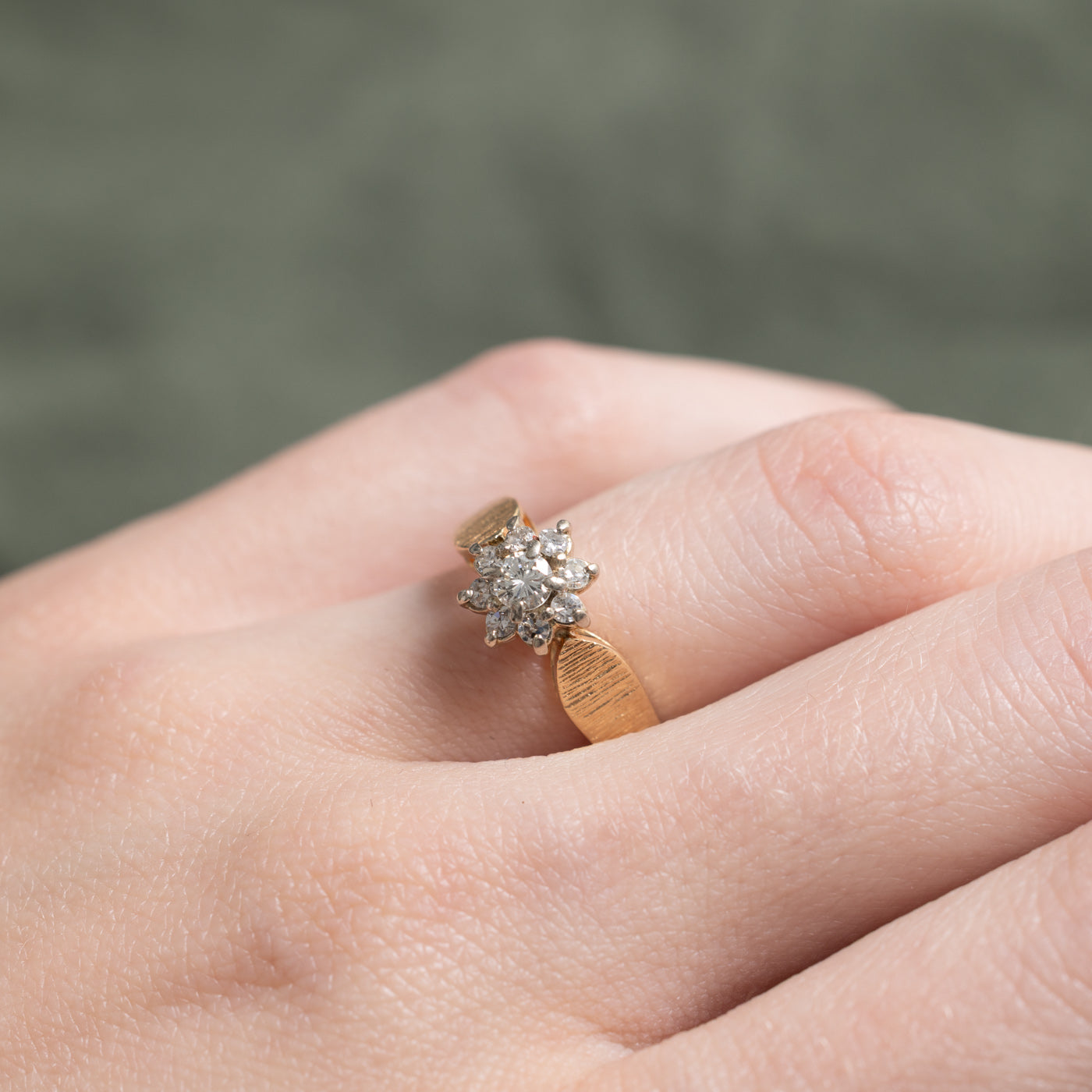 Diamond Petal Textured Ring | 0.33ctw | SZ 5.75