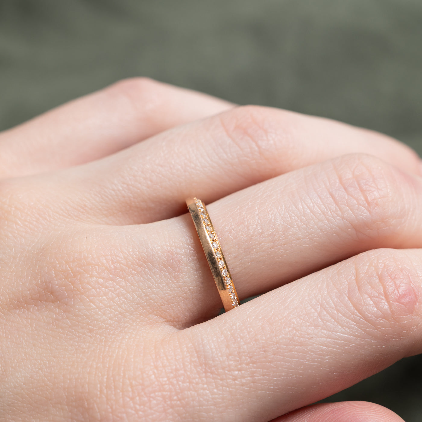 18k Rose Gold Eternity Diamond Edged Band | 0.40ctw | SZ 6.5