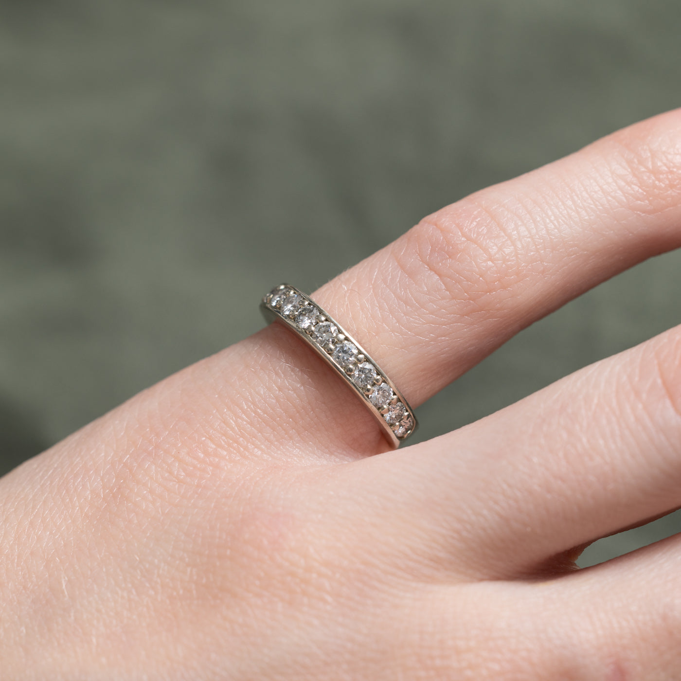 19k Semi Eternity Diamond Band | 0.66ctw | 3.35mm | SZ 4