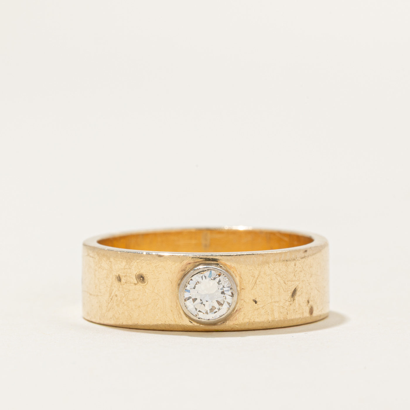 Bezel Set Solitaire Diamond Band | 0.4ct | SZ 10.25 |