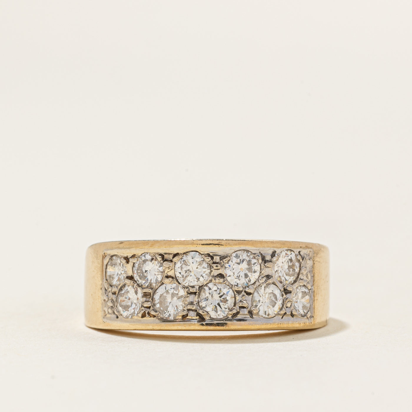 Flush Set Double Row Diamond Band | 1ctw | SZ 6.75 |