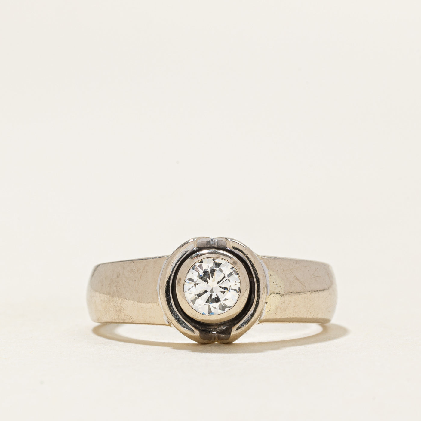 Bezel Set Solitaire Diamond Ring | 0.35ct VS1/VS2 G/H | SZ 5.75 |