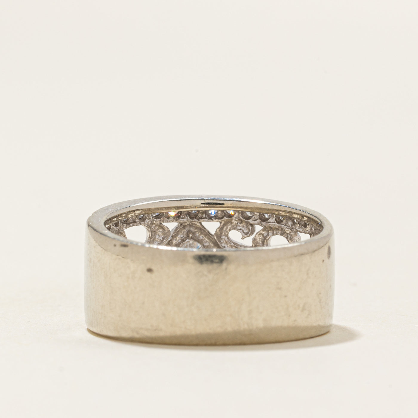 Diamond Scrollwork Wide Band | 0.5ctw | SZ 6.75 |