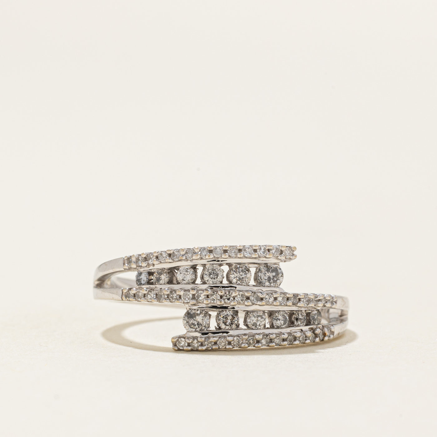 Multi Row Diamond Bypass Ring | 0.27ctw | SZ 7.5 |
