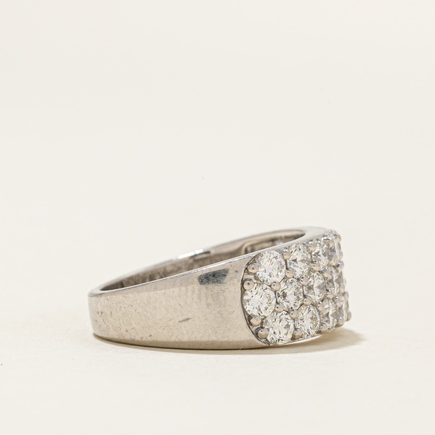 Pavé Set Triple Row Diamond Band | 2.25ctw | SZ 7.5 |