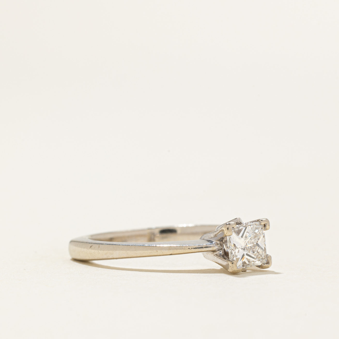 Princess Cut Solitaire Diamond Ring | 0.72ct SI1/SI2 G/H, 0.05ct | SZ 8.5 |