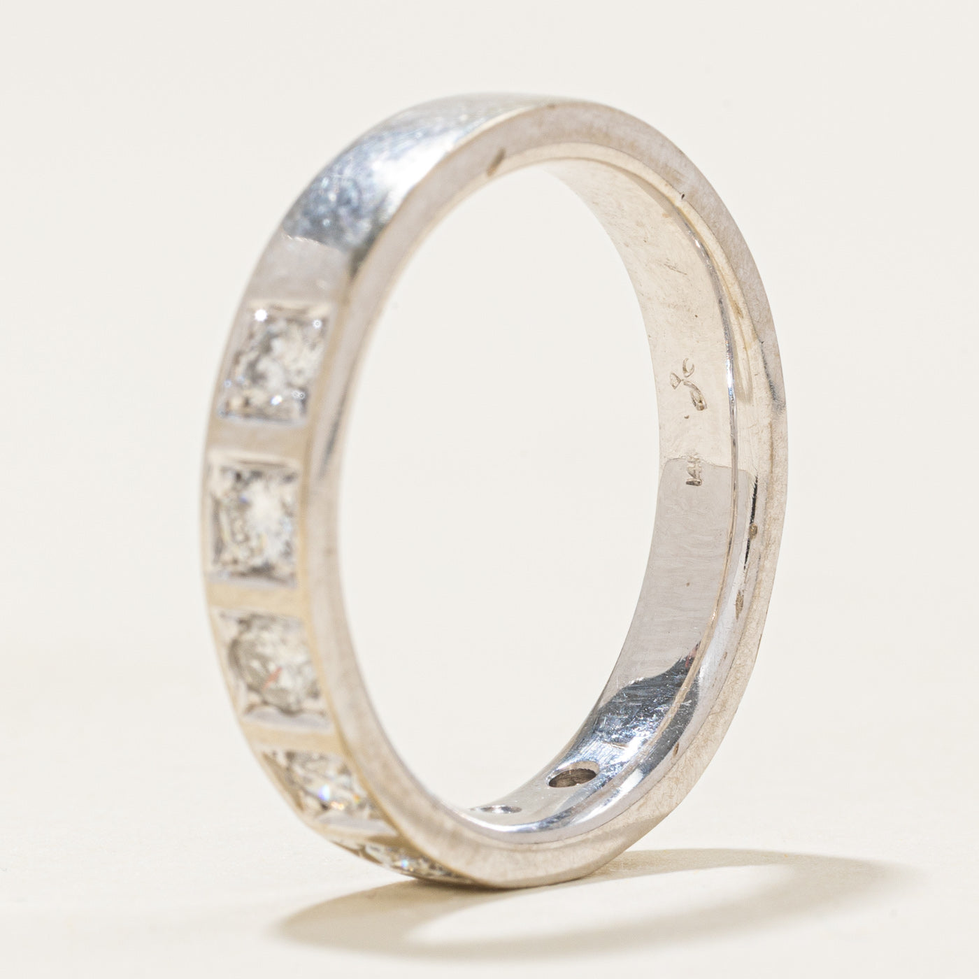 Alliance géométrique semi-éternité en diamants | 0,63 ct | Taille 7,75 |