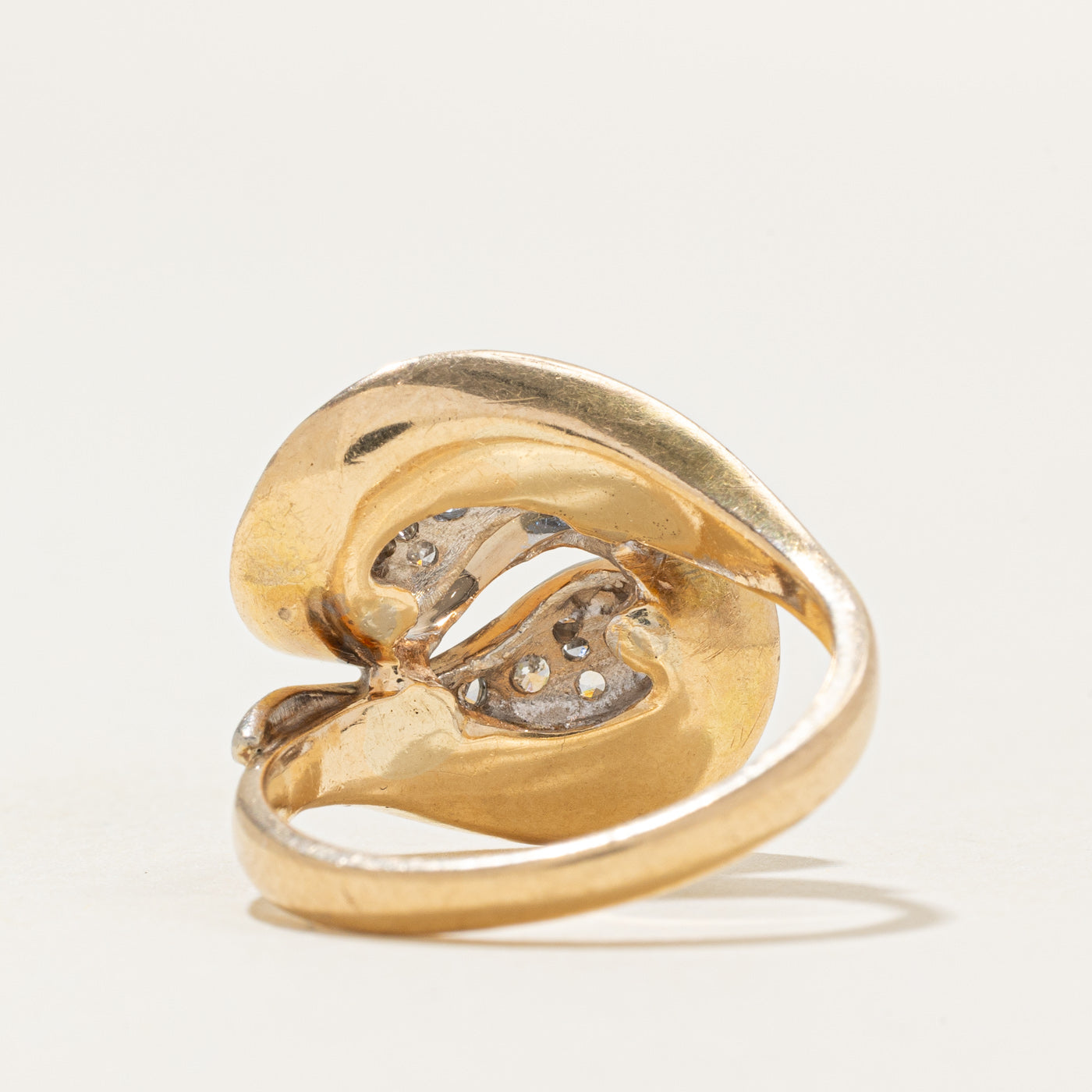 Diamond Abstract Bypass Cocktail Ring | 0.3ctw | SZ 7.25 |