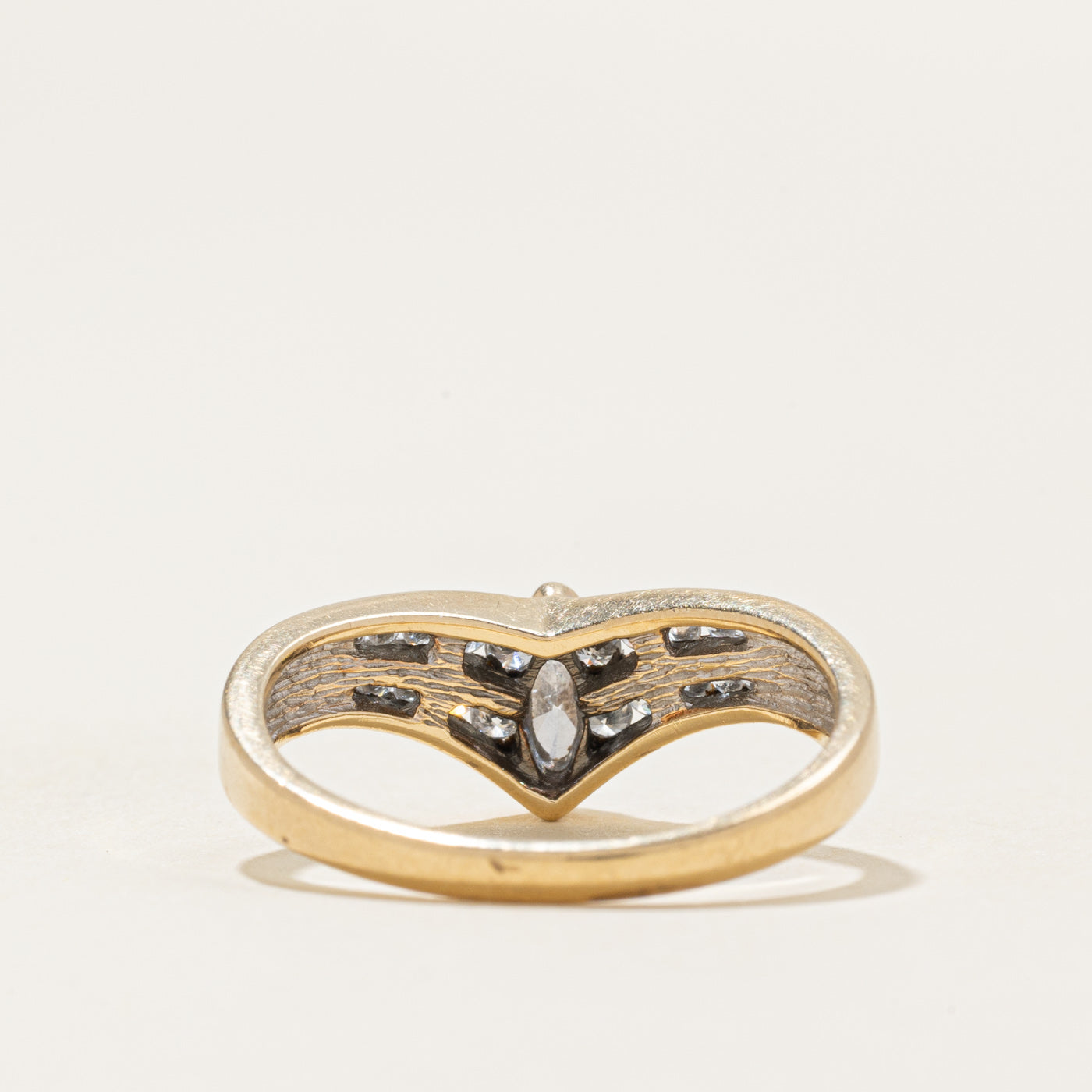 Marquise Cut Diamond Chevron Ring | 0.23ct, 0.26ctw | SZ 5.5 |