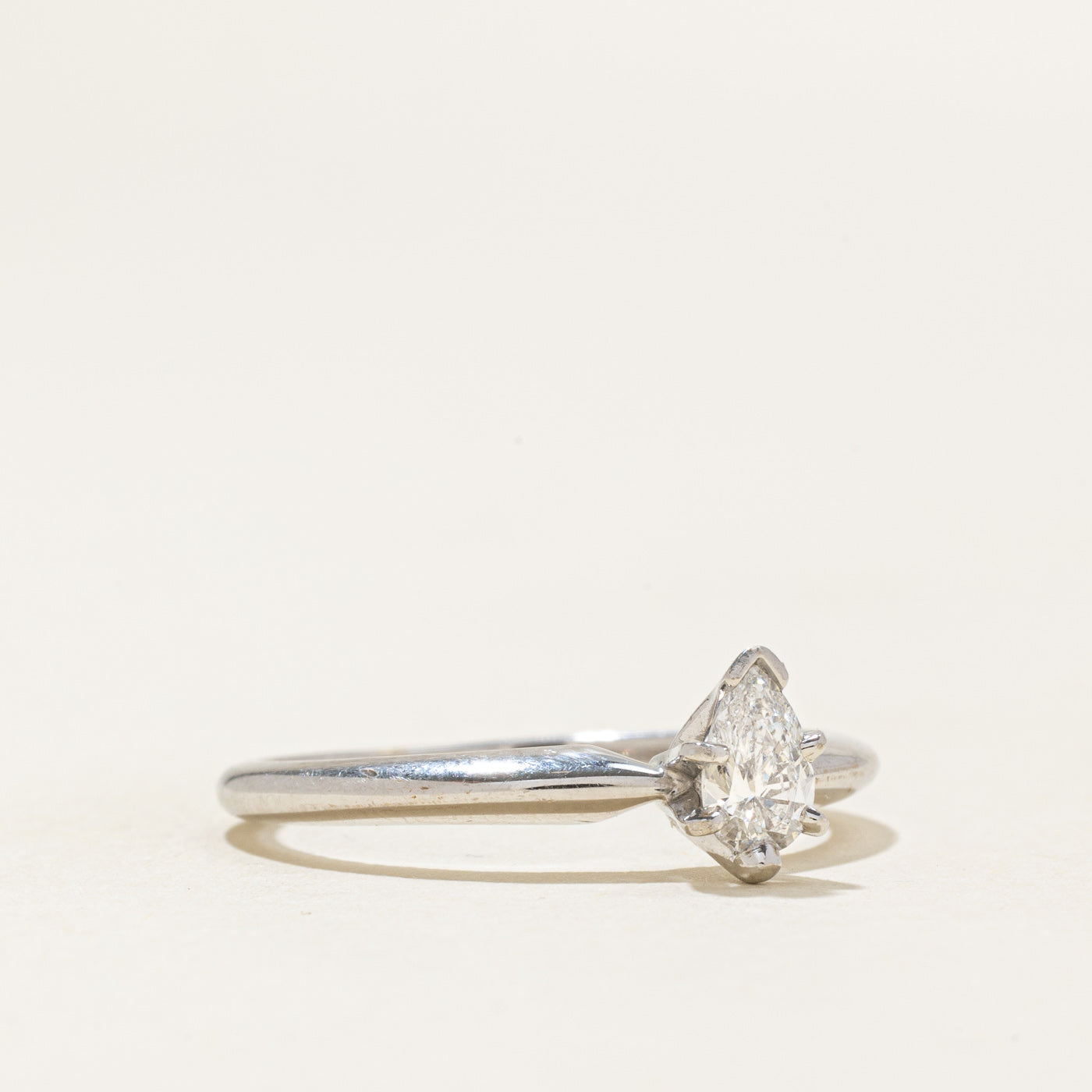 Pear Cut Solitaire Diamond Ring | 0.40ct VS1/VS2 F/G | SZ 8 |