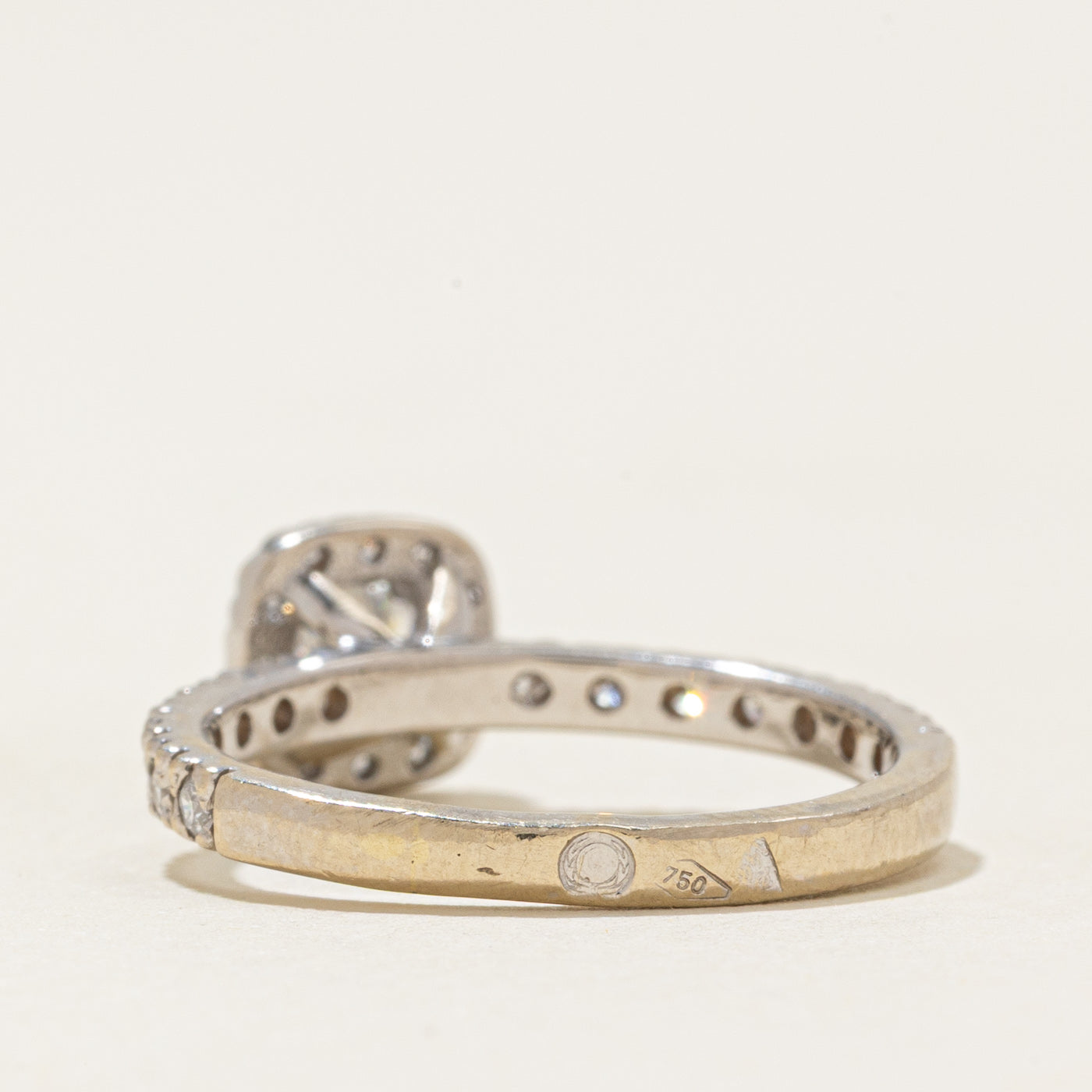 Bague de fiançailles avec halo de diamants | 0,25 ct | Taille 5,25 |