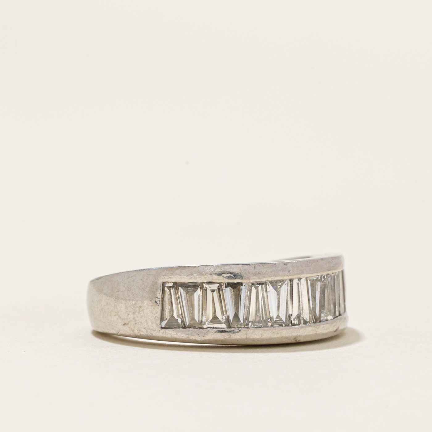 Baguette Cut Semi Eternity Diamond Band | 0.32ctw | SZ 5.25 |