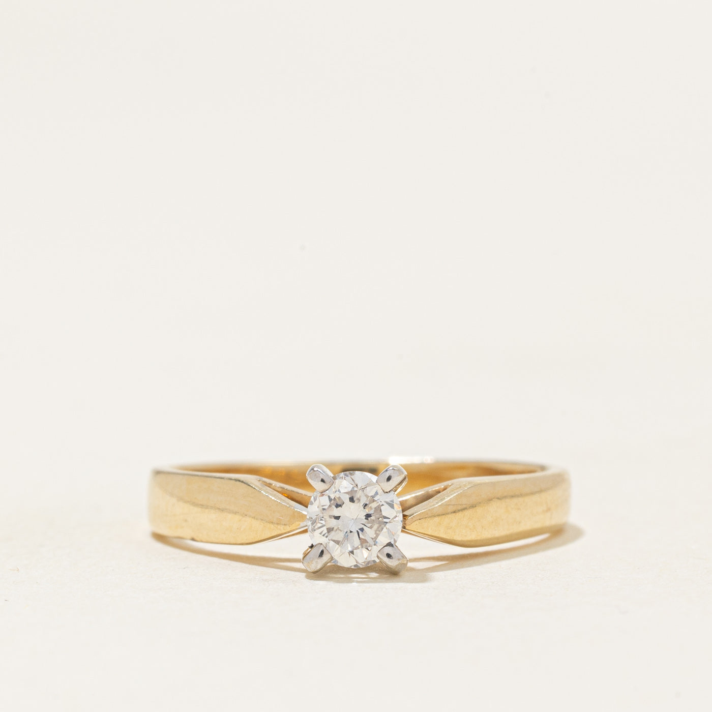 Solitaire Diamond Reverse Tapered Ring | 0.24ct | SZ 6.25 |