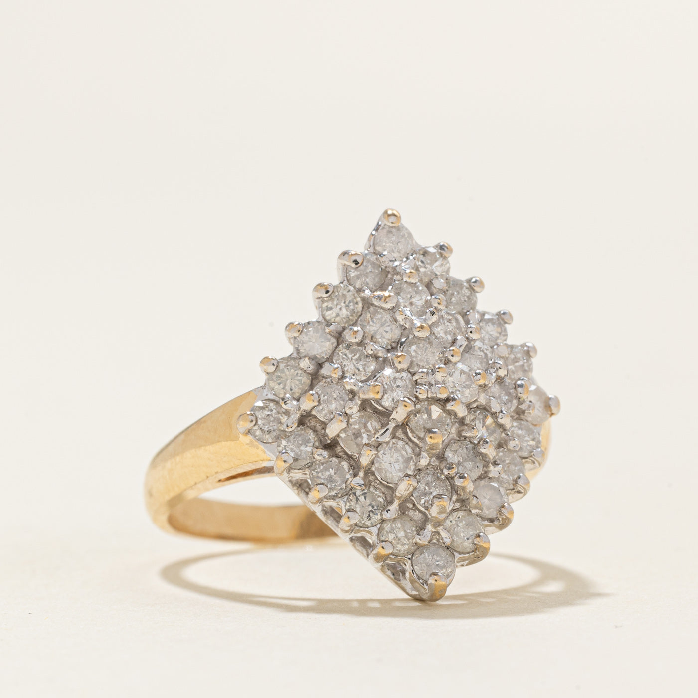 Bague cocktail sertie de diamants | 1,6 ct | Taille 8,25 |