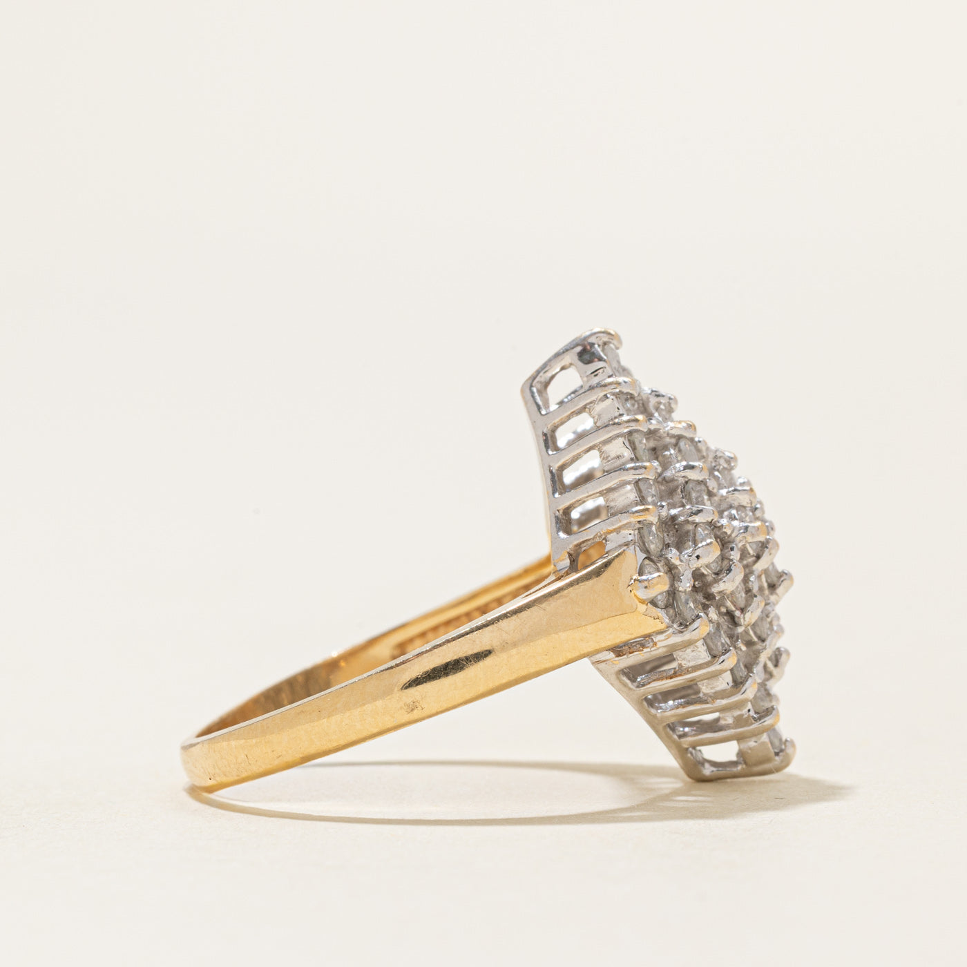 Bague cocktail sertie de diamants | 1,6 ct | Taille 8,25 |